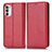 Funda de Cuero Cartera con Soporte Carcasa C03X para Motorola Moto Edge (2022) 5G Rojo