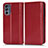 Funda de Cuero Cartera con Soporte Carcasa C03X para Motorola Moto G62 5G Rojo