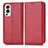 Funda de Cuero Cartera con Soporte Carcasa C03X para OnePlus Nord 2 5G Rojo