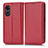 Funda de Cuero Cartera con Soporte Carcasa C03X para Oppo A1x 5G Rojo