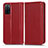 Funda de Cuero Cartera con Soporte Carcasa C03X para Oppo A55S 5G Rojo