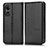 Funda de Cuero Cartera con Soporte Carcasa C03X para Oppo A58 4G Negro