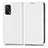 Funda de Cuero Cartera con Soporte Carcasa C03X para Oppo F19s Blanco