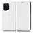 Funda de Cuero Cartera con Soporte Carcasa C03X para Oppo Find X5 5G Blanco