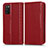 Funda de Cuero Cartera con Soporte Carcasa C03X para Samsung Galaxy A03s Rojo