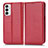 Funda de Cuero Cartera con Soporte Carcasa C03X para Samsung Galaxy F23 5G Rojo