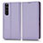 Funda de Cuero Cartera con Soporte Carcasa C03X para Sony Xperia 1 III Morado