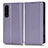 Funda de Cuero Cartera con Soporte Carcasa C03X para Sony Xperia 1 IV Morado