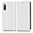 Funda de Cuero Cartera con Soporte Carcasa C03X para Sony Xperia 10 III Lite Blanco