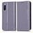 Funda de Cuero Cartera con Soporte Carcasa C03X para Sony Xperia 10 III Morado