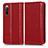 Funda de Cuero Cartera con Soporte Carcasa C03X para Sony Xperia 10 III SOG04 Rojo