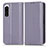 Funda de Cuero Cartera con Soporte Carcasa C03X para Sony Xperia 5 IV Morado