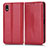 Funda de Cuero Cartera con Soporte Carcasa C03X para Sony Xperia Ace III SO-53C Rojo