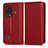 Funda de Cuero Cartera con Soporte Carcasa C03X para Xiaomi Black Shark 5 5G Rojo