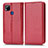 Funda de Cuero Cartera con Soporte Carcasa C03X para Xiaomi Redmi 9 Activ Rojo