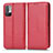 Funda de Cuero Cartera con Soporte Carcasa C03X para Xiaomi Redmi Note 10 JE 5G Rojo