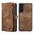 Funda de Cuero Cartera con Soporte Carcasa C04S para Samsung Galaxy S21 5G Marron