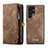 Funda de Cuero Cartera con Soporte Carcasa C04S para Samsung Galaxy S24 Ultra 5G Marron