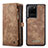 Funda de Cuero Cartera con Soporte Carcasa C05S para Samsung Galaxy S20 Ultra 5G Marron