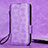 Funda de Cuero Cartera con Soporte Carcasa C05X para Huawei Honor X6 Morado