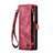 Funda de Cuero Cartera con Soporte Carcasa C06S para Apple iPhone 15 Pro Max Rojo