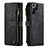 Funda de Cuero Cartera con Soporte Carcasa C06S para Samsung Galaxy S23 Ultra 5G Negro