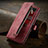 Funda de Cuero Cartera con Soporte Carcasa C09S para Samsung Galaxy S21 Ultra 5G Rojo