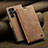 Funda de Cuero Cartera con Soporte Carcasa C10S para Samsung Galaxy S21 Ultra 5G Marron Claro