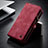 Funda de Cuero Cartera con Soporte Carcasa C11S para Samsung Galaxy S21 Ultra 5G Rojo