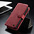 Funda de Cuero Cartera con Soporte Carcasa C12S para Samsung Galaxy S24 Plus 5G Rojo