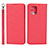 Funda de Cuero Cartera con Soporte Carcasa D01T para Oppo Find X3 5G Rojo