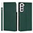 Funda de Cuero Cartera con Soporte Carcasa D01T para Samsung Galaxy S21 5G Verde