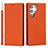 Funda de Cuero Cartera con Soporte Carcasa D01T para Samsung Galaxy S21 Ultra 5G Naranja