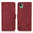 Funda de Cuero Cartera con Soporte Carcasa D01Y para Nokia C110 Rojo