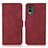 Funda de Cuero Cartera con Soporte Carcasa D01Y para Nokia C210 Rojo