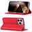 Funda de Cuero Cartera con Soporte Carcasa D02T para Apple iPhone 15 Pro Max Rojo