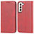 Funda de Cuero Cartera con Soporte Carcasa D03T para Samsung Galaxy S21 Plus 5G Rojo