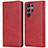 Funda de Cuero Cartera con Soporte Carcasa D03T para Samsung Galaxy S23 Ultra 5G Rojo