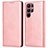 Funda de Cuero Cartera con Soporte Carcasa D03T para Samsung Galaxy S23 Ultra 5G Rosa