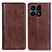 Funda de Cuero Cartera con Soporte Carcasa D03Y para Huawei Honor X8a 4G Marron