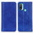 Funda de Cuero Cartera con Soporte Carcasa D03Y para Motorola Moto E20 Azul