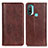 Funda de Cuero Cartera con Soporte Carcasa D03Y para Motorola Moto E20 Marron