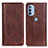 Funda de Cuero Cartera con Soporte Carcasa D03Y para Motorola Moto G31 Marron