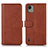 Funda de Cuero Cartera con Soporte Carcasa D03Y para Nokia C110 Marron