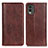 Funda de Cuero Cartera con Soporte Carcasa D03Y para Nokia C32 Marron