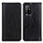 Funda de Cuero Cartera con Soporte Carcasa D03Y para Oppo F19 Pro+ Plus 5G Negro