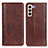 Funda de Cuero Cartera con Soporte Carcasa D03Y para Samsung Galaxy S21 Plus 5G Marron