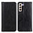 Funda de Cuero Cartera con Soporte Carcasa D03Y para Samsung Galaxy S22 Plus 5G Negro