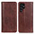 Funda de Cuero Cartera con Soporte Carcasa D03Y para Samsung Galaxy S23 Ultra 5G Marron