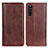 Funda de Cuero Cartera con Soporte Carcasa D03Y para Sony Xperia 10 III Lite Marron